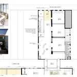 The front section "Lobe" offers a study space, a library area, and opens up a void to connect the two levels.